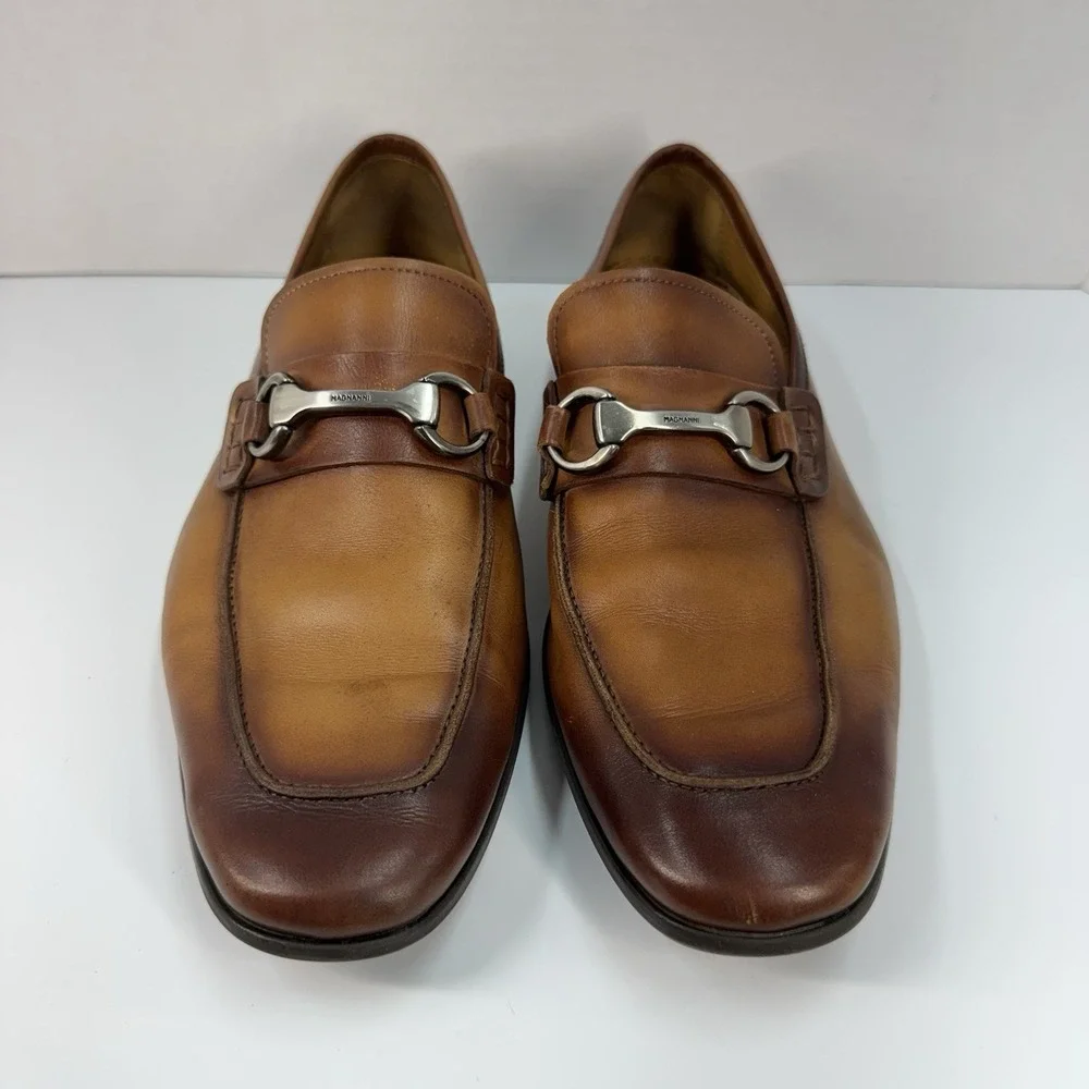 Magnanni Rafa II Bit Mens Loafer Size 9 Brown Cognac Cuero Leather Made In Spain